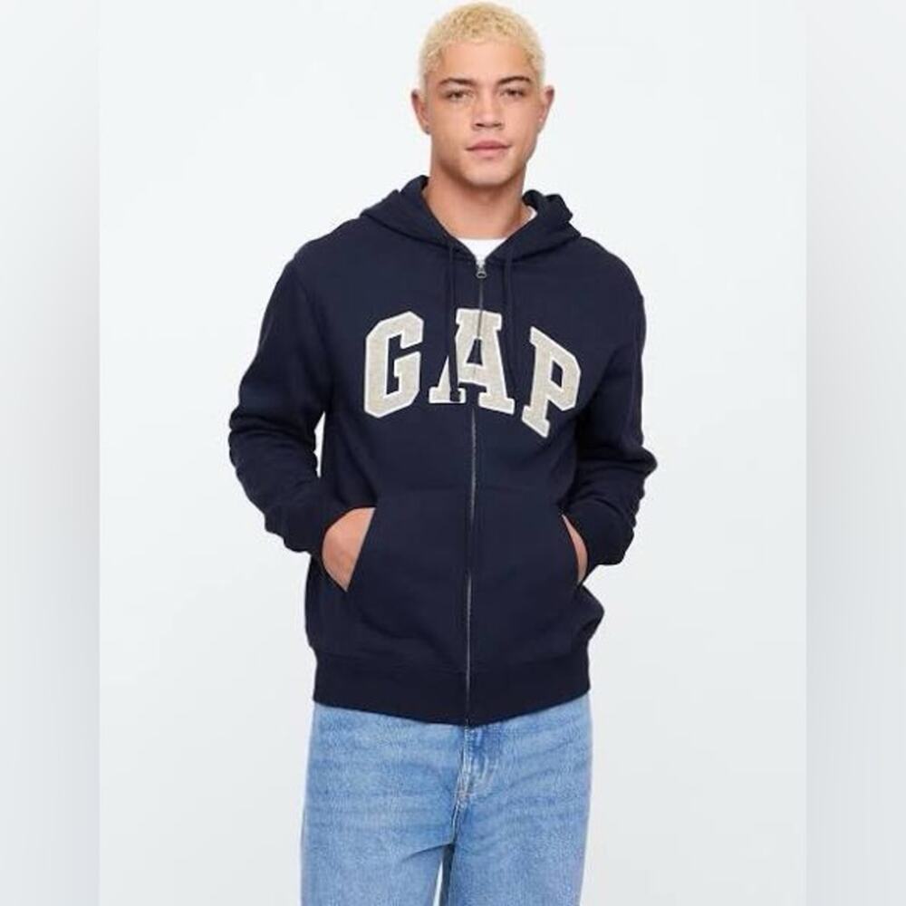 GAP Men’s SET Navy Gray Zip Hoodie and Joggers MSRP $100 Size M